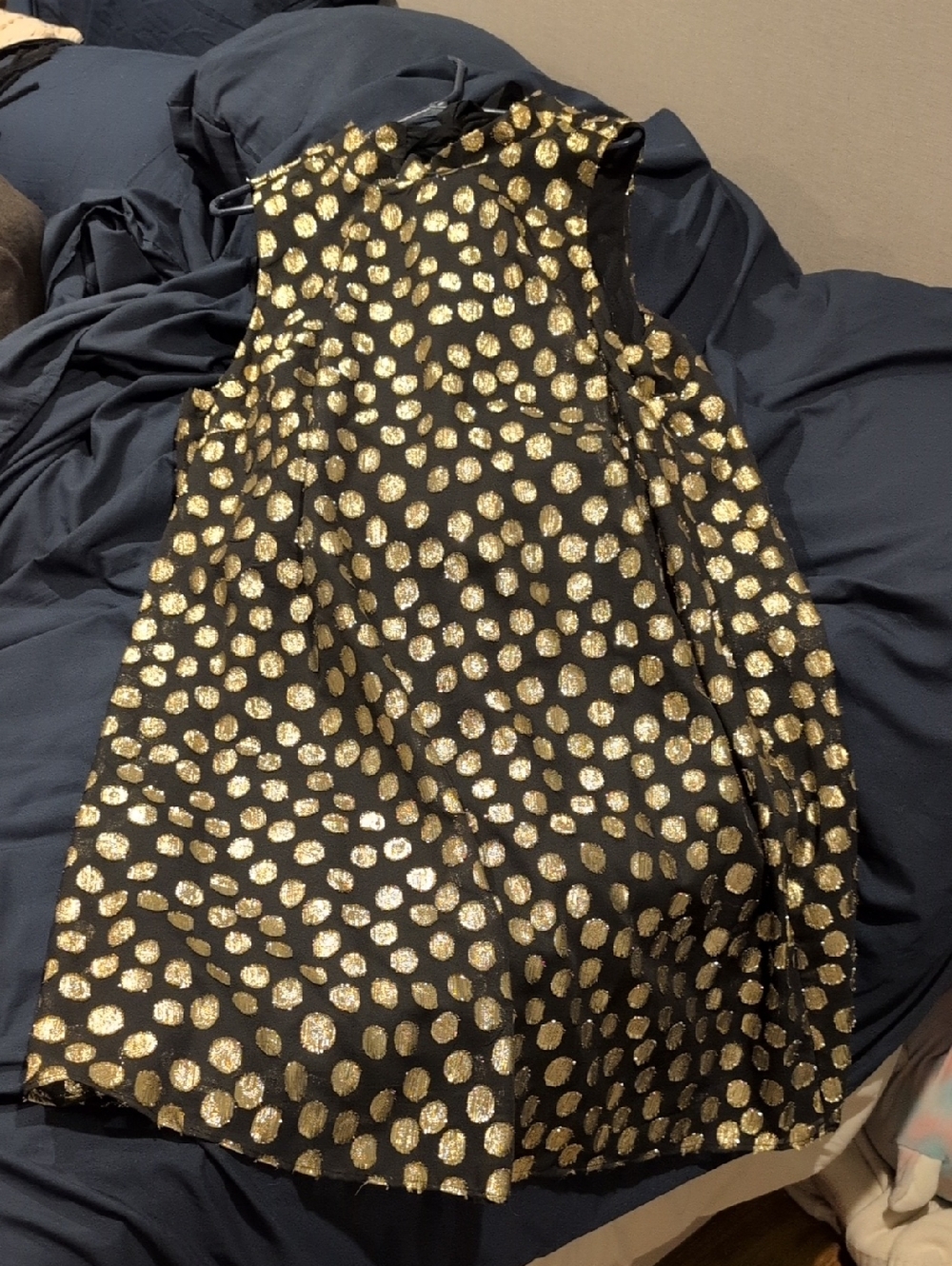 Signature by Robbie Bee Black Dress with Gold Metallic Accents